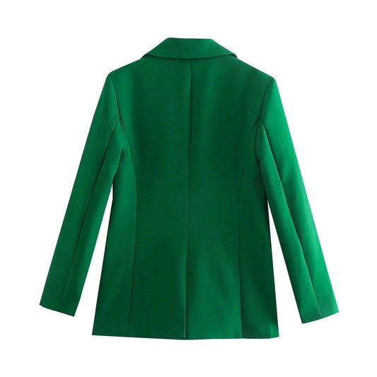 Dunkelgrüner Damen Blazer Einfach Stilvoll - IdealeKleiden