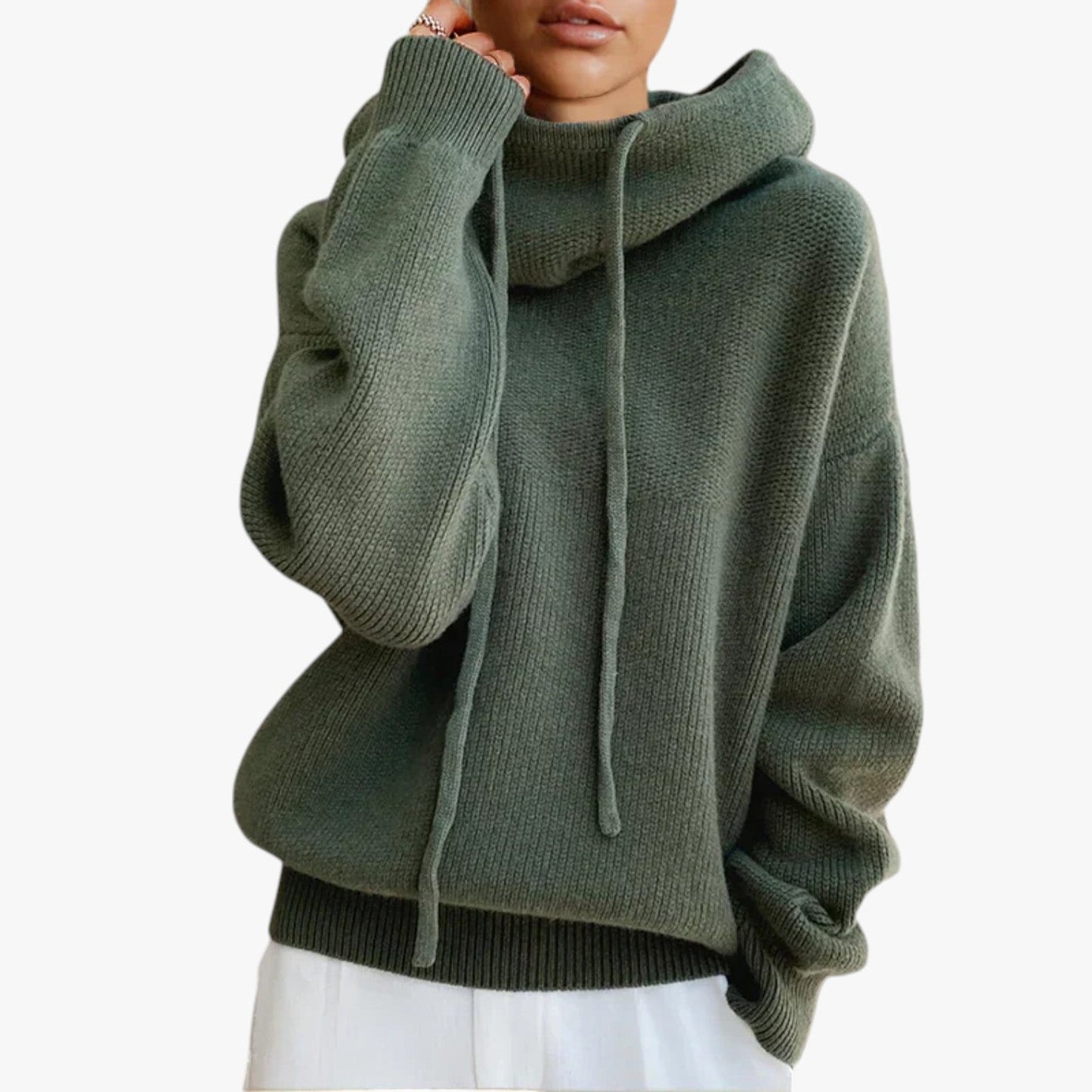 Loose-fit Knitted Sweater Warm Comfortable High Neck
