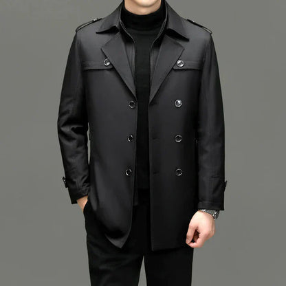 Men's Elegant Long Trench Coat