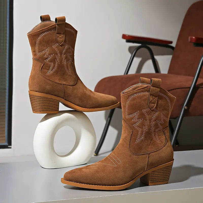 Stylish Women's Embroidered Western Boots