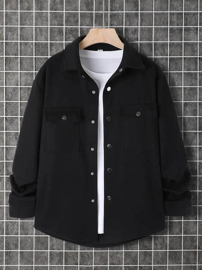 Men's Jacket with Chest Pockets Trendy Design