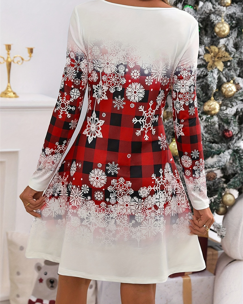 Weihnachtlicher Minirock Schnee-Tartan-Design - IdealeKleiden