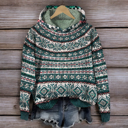Hoodie Winter Warm Knitted Icelandic