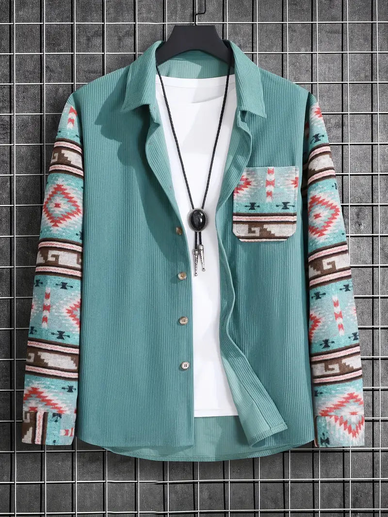 Stylisches Langarmshirt für Herren Colorblock Design - IdealeKleiden
