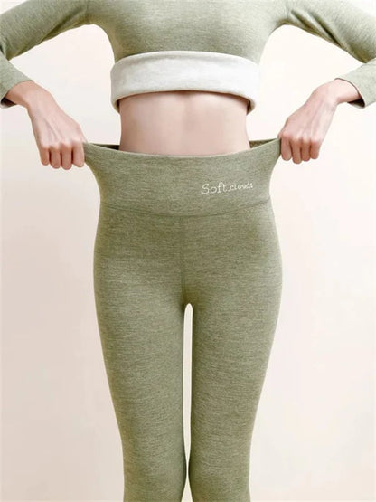 Women's Winter Fleece Trousers - Warm Body-Hugging Leggings