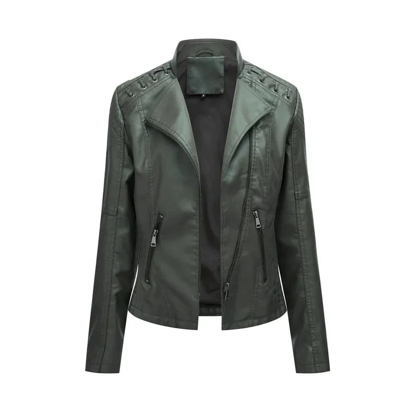 Women's Leather Jacket Spring Modern Style