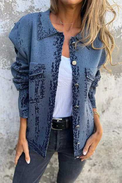 Casual Leather Jacket With Metal Fastener