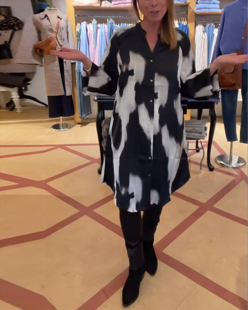 Fashionable Lapel Shirt Shibori Design