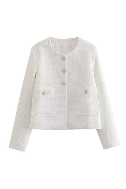 Fashionable Women's Jacket Slim Fit Colorblock