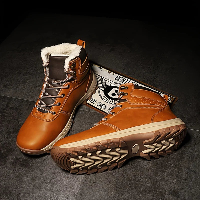 Men's Winter Boots Leather Vintage Style