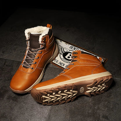 Men's Winter Boots Leather Vintage Style