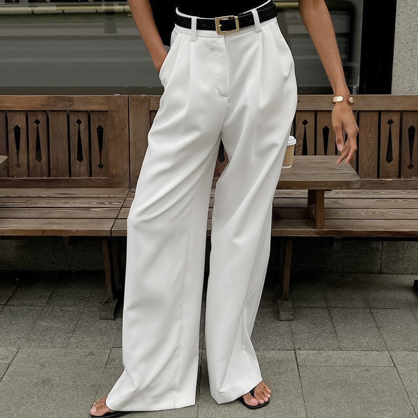 Women's Wide-Leg High-Waisted Trousers Elegant