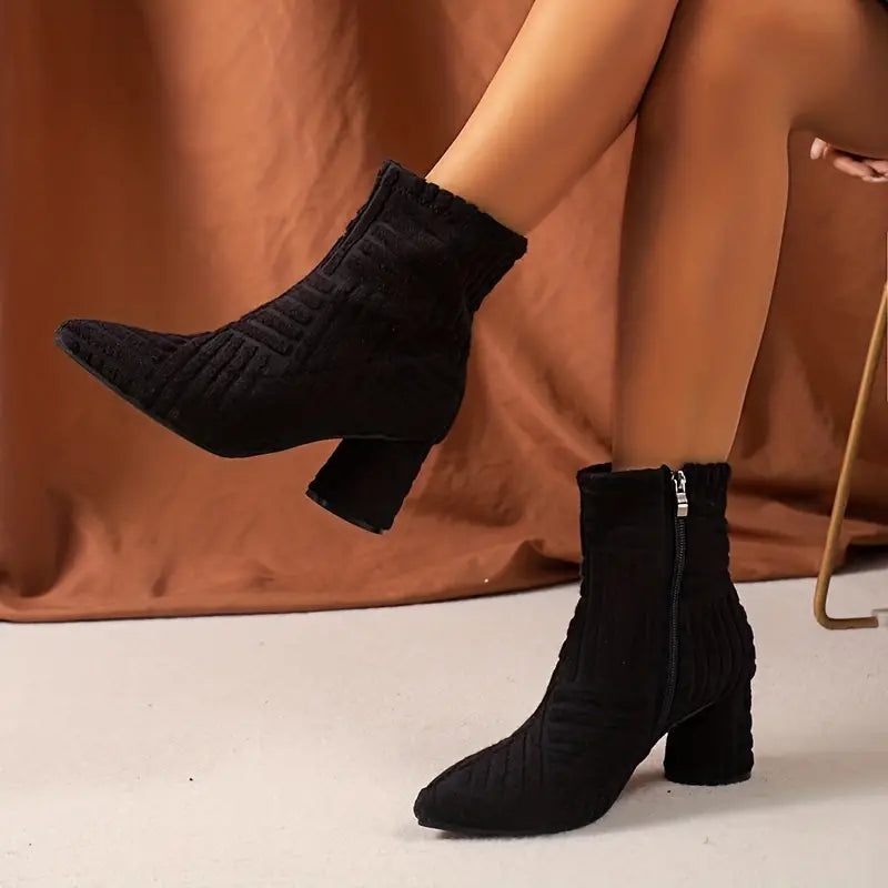 Stiletto Boots High Heel with Zipper