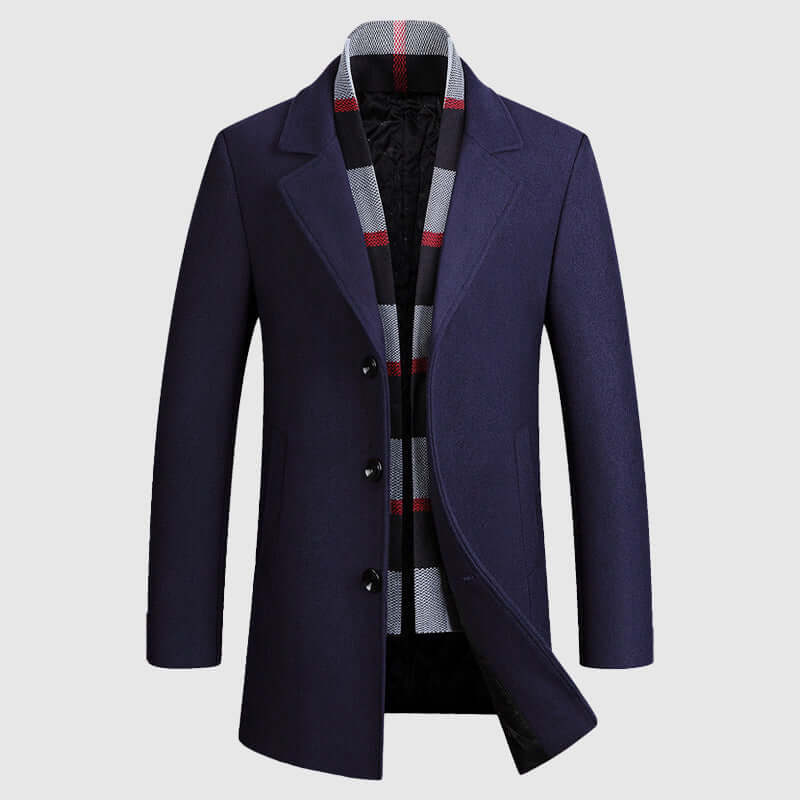 Men's Wool Blend Shawl Collar Winter Coat