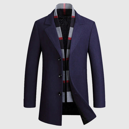 Men's Wool Blend Shawl Collar Winter Coat