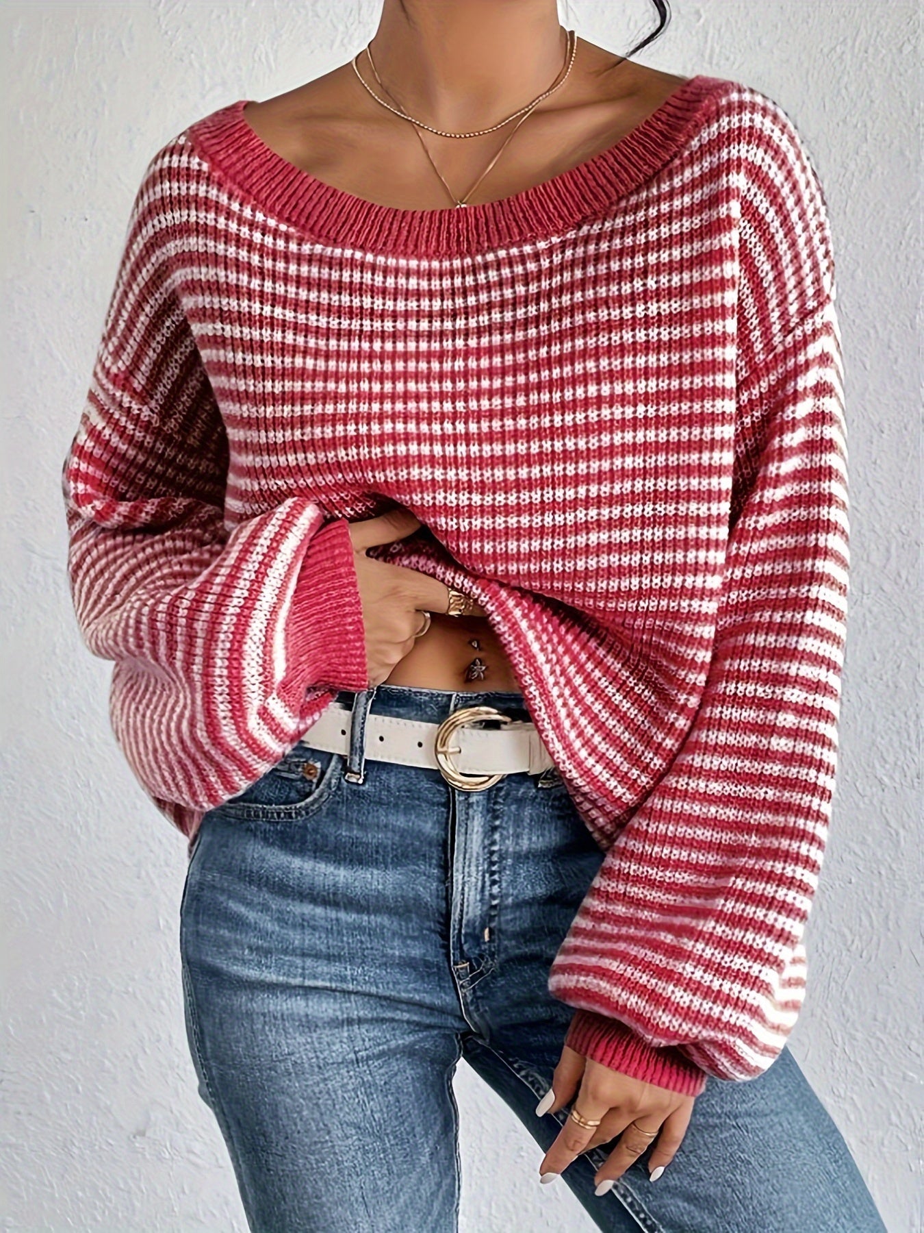 Radiant Pullover Stripe Design Soft Comfort
