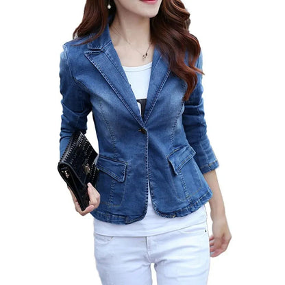 Women's Blazer Denim Jacket Elegant Design