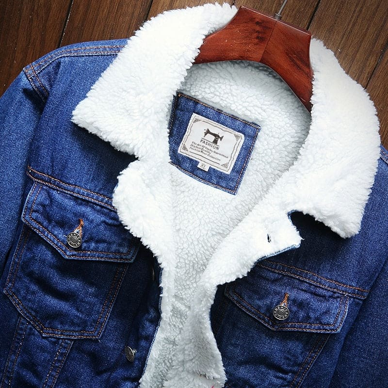 Modische Denim Winterjacke Damen - IdealeKleiden