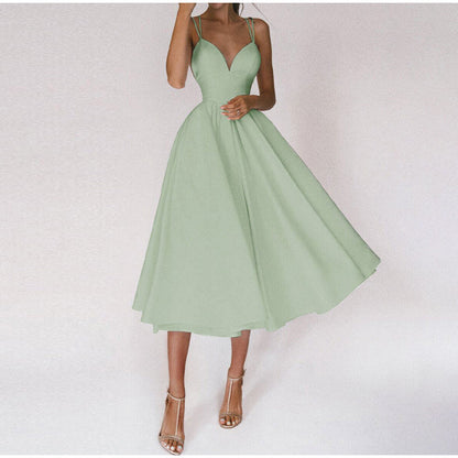 Elegant Women's Dress V-Neck Modern