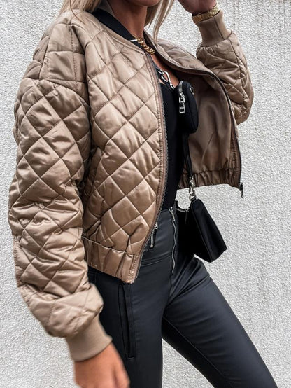 Stylische Damen Bomberjacke Mit Taschen - IdealeKleiden