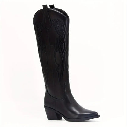 Tall Cowboy Boots Women Stylish Leather