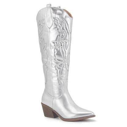 Tall Cowboy Boots Women Stylish Leather
