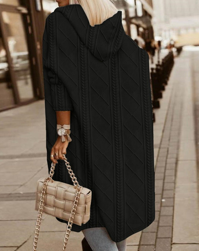 Cozy Long Cotton Hooded Jacket for Women