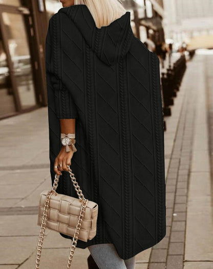 Cozy Long Cotton Hooded Jacket for Women