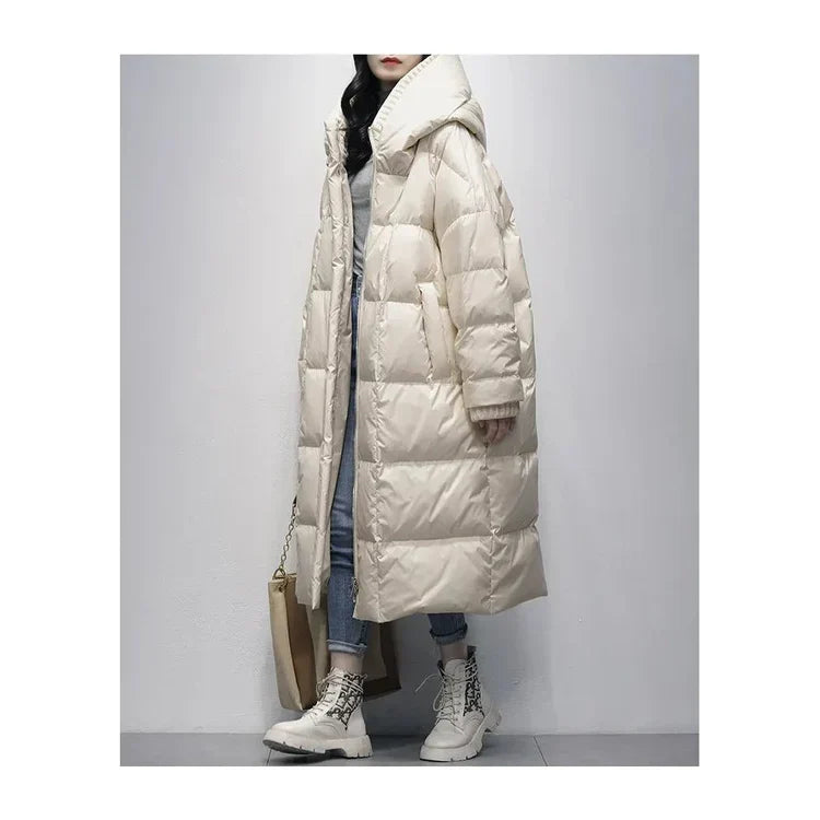 Long winter jacket with down filling