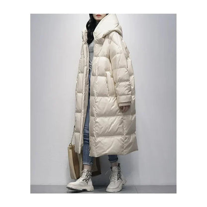 Long winter jacket with down filling