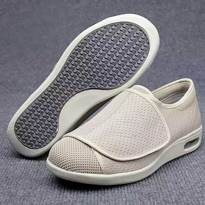 Comfortable Shoes with Hook-and-Loop Fasteners for Seniors