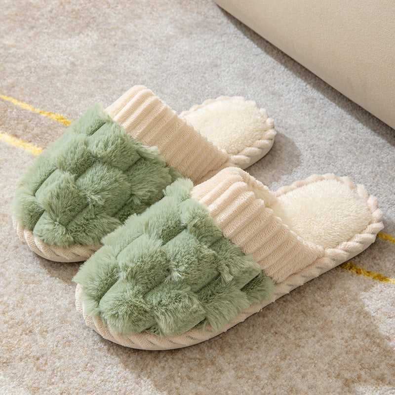 Comfortable Women's Slippers Faux Fur Footbed