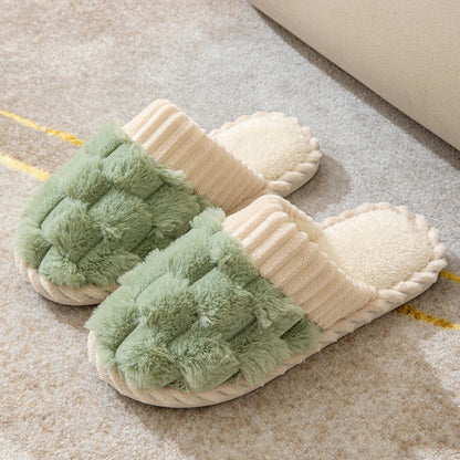 Comfortable Women's Slippers Faux Fur Footbed