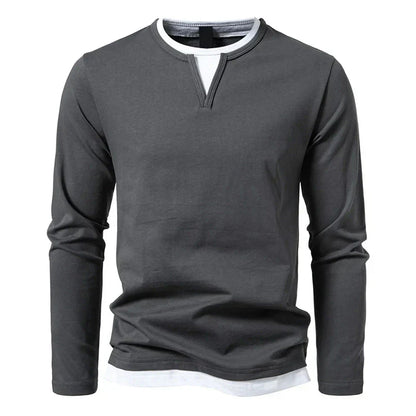 Herren Langarmshirt Modern Henley Style - IdealeKleiden