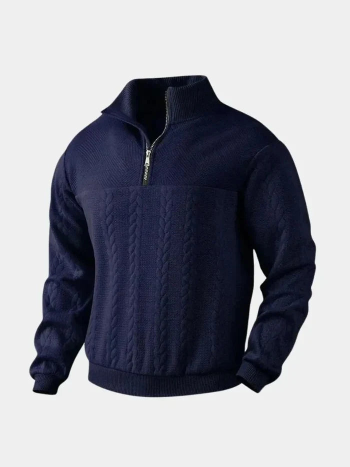 Men's Classic Quarter-Zip Stand-Up Collar Pullover