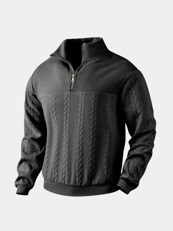 Men's Classic Quarter-Zip Stand-Up Collar Pullover