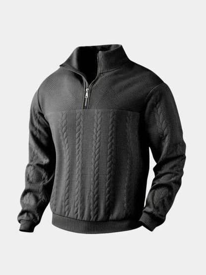 Men's Classic Quarter-Zip Stand-Up Collar Pullover
