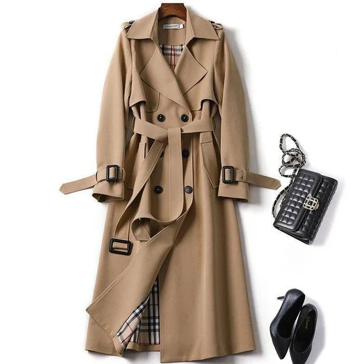 Haba Women's Solid Classic Trench Coat