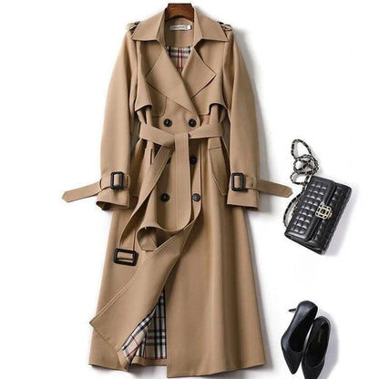 Haba Women's Solid Classic Trench Coat