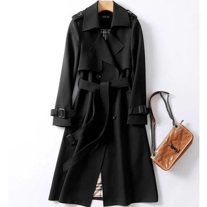 Haba Women's Solid Classic Trench Coat