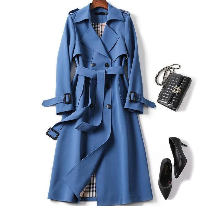 Haba Women's Solid Classic Trench Coat