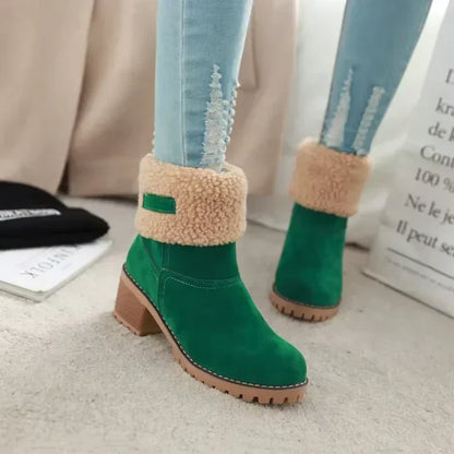 Elegant Snow Boots Leather Warm & Comfortable