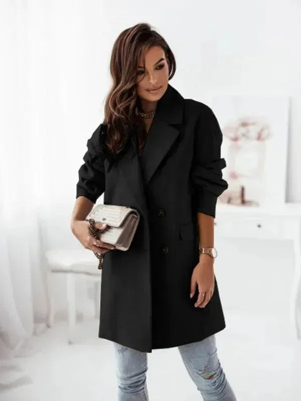 Stylish Women's Double-Breasted Trench Coat Elegant