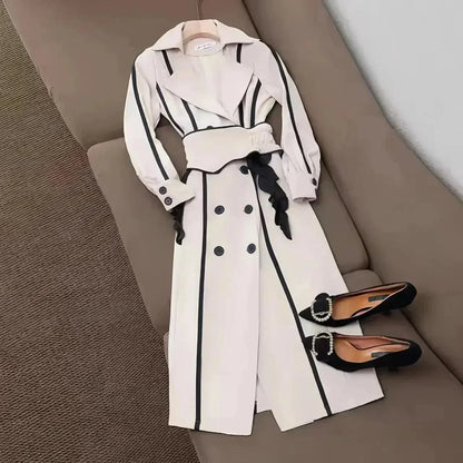 Stylish Women's Double-Breasted Elegant Trench Coat