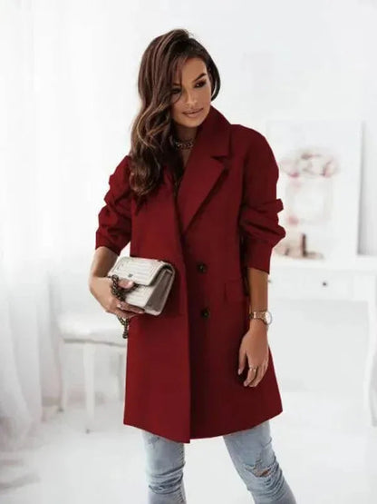 Stylish Women's Double-Breasted Trench Coat Elegant