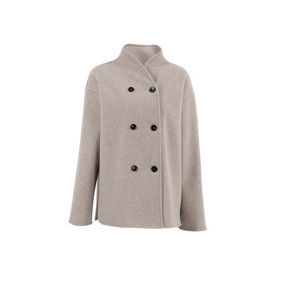 Short Double-Breasted Coat Elegant Slim Fit Winter Jacket