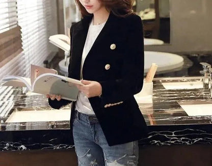 Soft Women's Velvet Blazer Casual Elegance