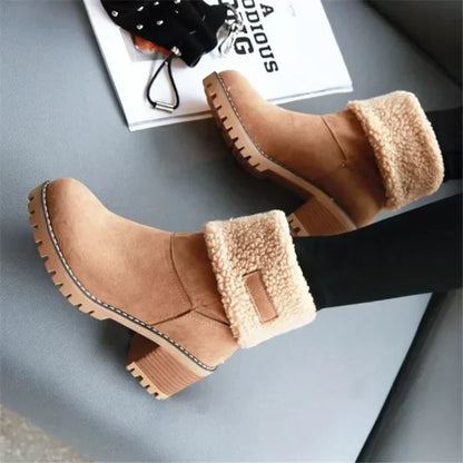 Elegant Snow Boots Leather Warm & Comfortable