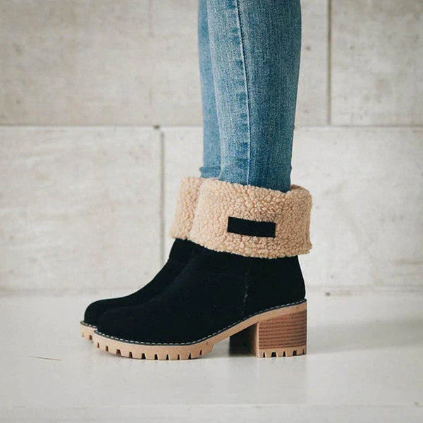 Elegant Snow Boots Leather Warm & Comfortable