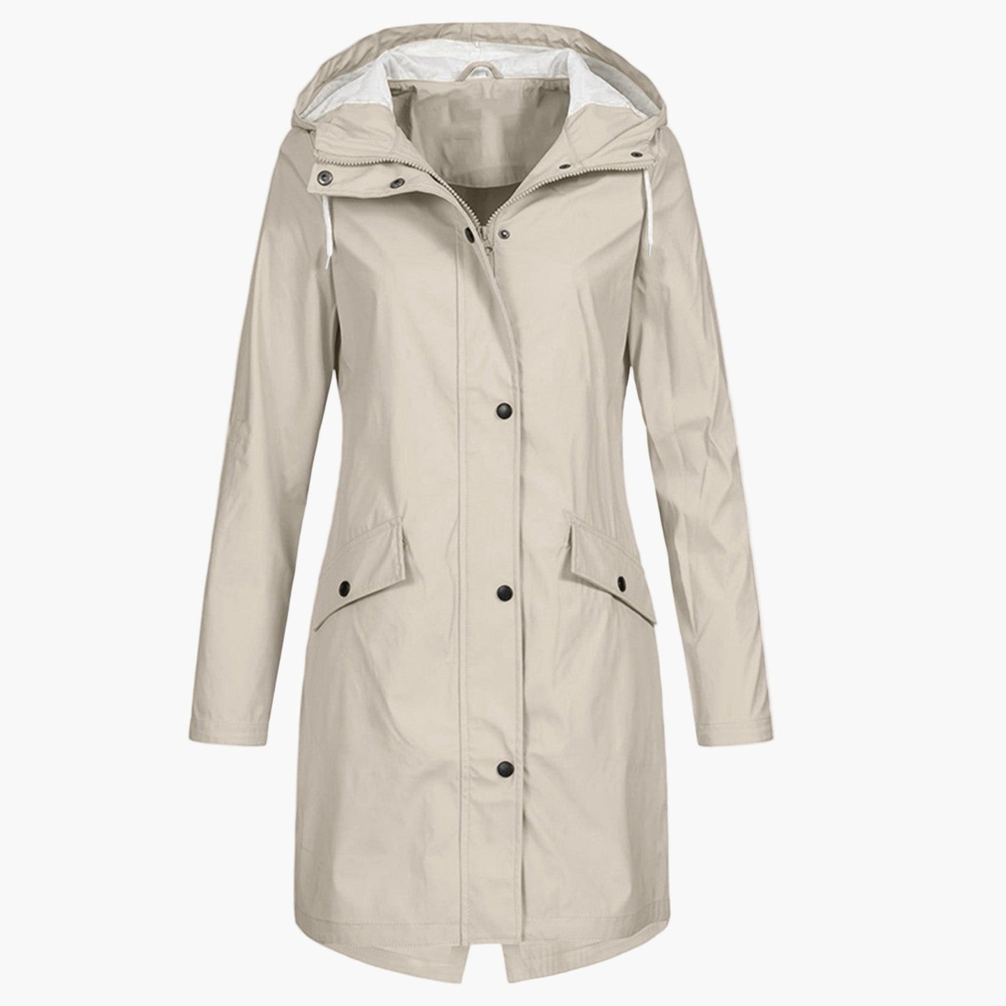 Women's Raincoat Long Hooded Waterproof Jacket